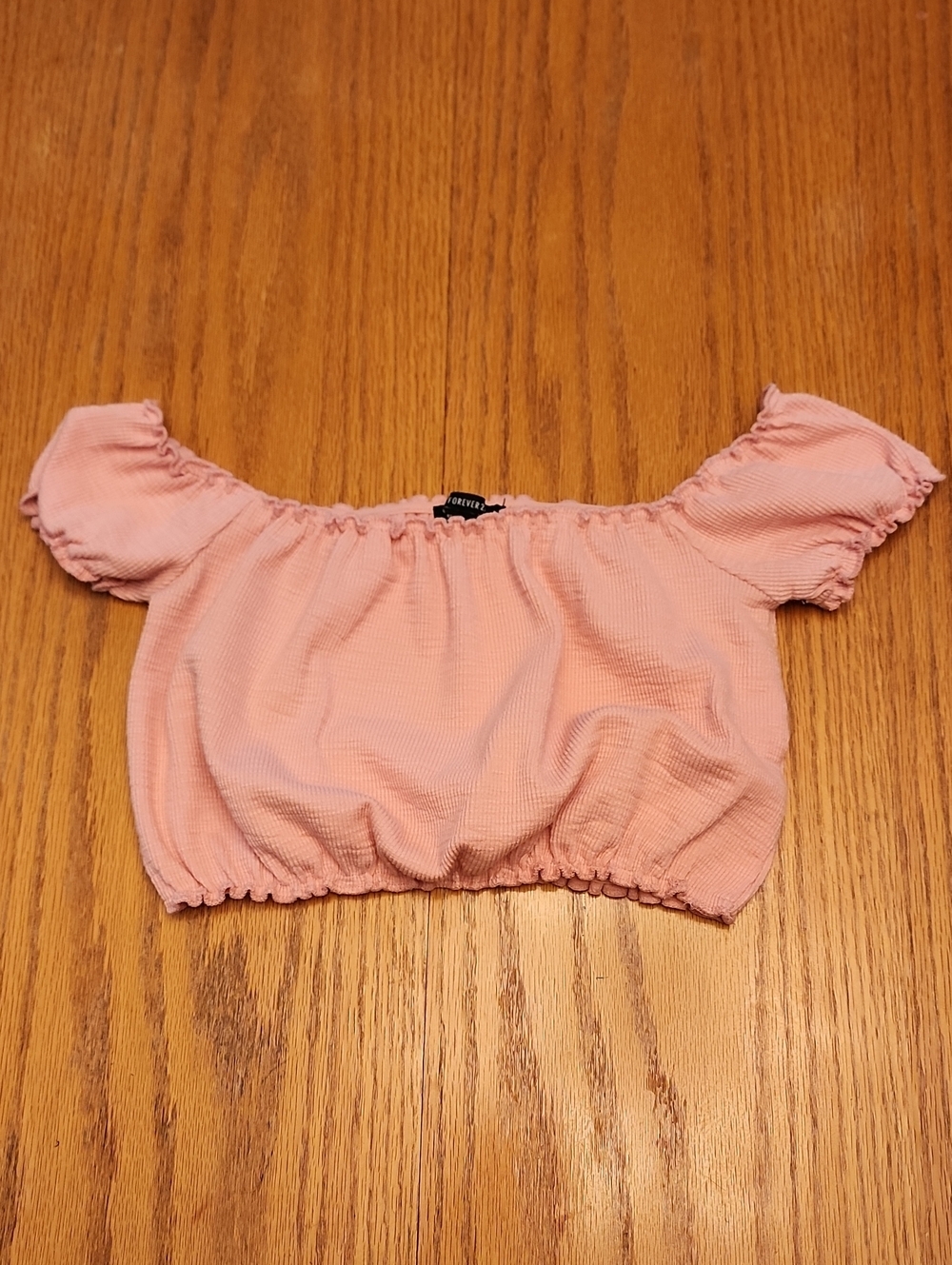 Forever 21 Smocked Off-Shoulder Crop Top - Picture 16 of 16